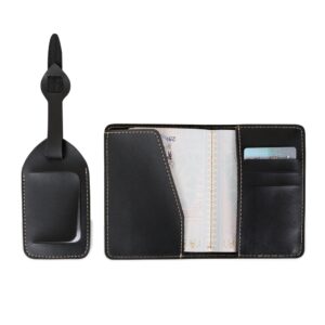 Kit Viagem Porta-passaporte e Tag Identificador de Bagagem Couro Sintético S82831