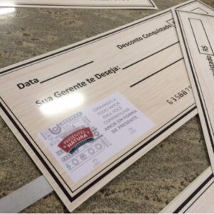 Checão Cheque e Chave Gigante PVC para Sorteios Premiações Entrega de Premios, Campanha de Divulgação e Eventos de Marketing Schecão