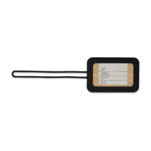 Tag Identificador de Bagagem Bambu e Silicone S80010