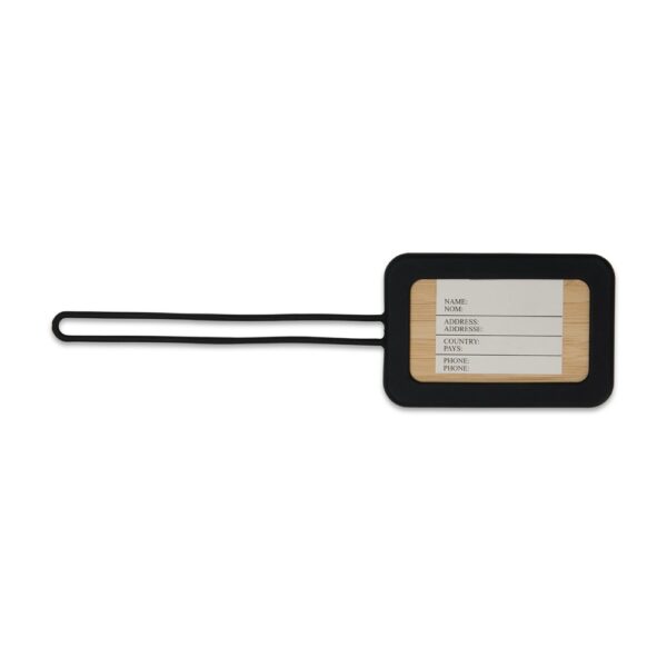 Tag Identificador de Bagagem Bambu e Silicone S80010
