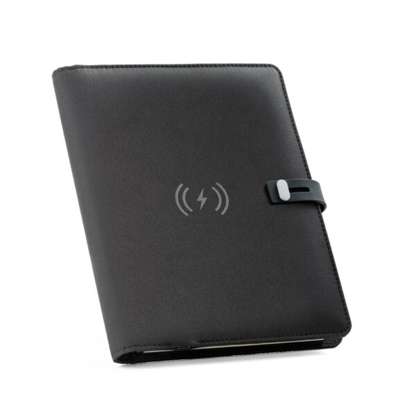 Pasta Executiva USB A5 Poliéster com Carregador Celular Wireless 5.000 mAh, Led e Caderno 64f. Sg18535 - Image 10