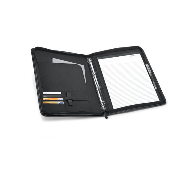 Pasta Executiva A4 Couro Sintético e Microfibra 4 Argolas e Caderno 40 Folhas e Ziper Sg85029 - Image 2