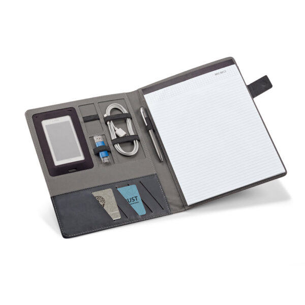 Pasta Executiva A4 Linho e Couro Sintético Placa Metal e Caderno 40 Folhas Fecho Magnético Sg76029 - Image 3