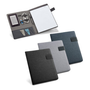 Pasta Executiva A4 Linho e Couro Sintético Placa Metal e Caderno 40 Folhas Fecho Magnético Sg76029