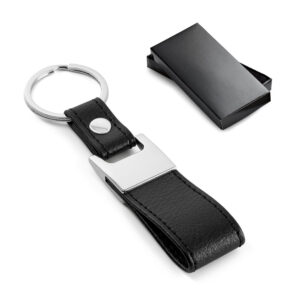 Chaveiro Executivo Couro Sintético e Metal com Estojo para Presente Sg35339