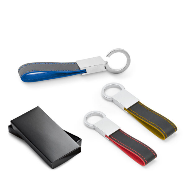 Chaveiro Executivo Couro Sintético e Metal com Estojo para Presente Sg07339