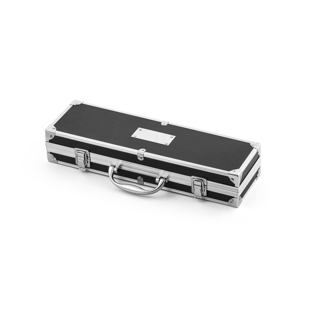 Kit Churrasco 5 Peças Inox e Aluminio Faca chefe, faca japonesa, faca boning, garfo, afiador e Estojo Sg90149 - Imagem 5