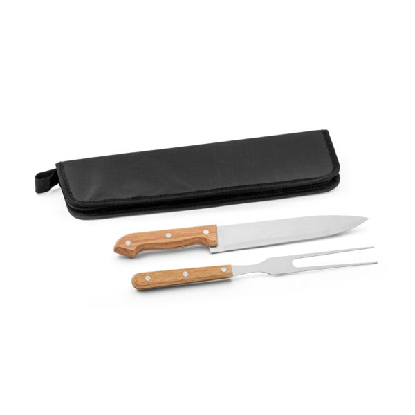 Kit Churrasco 2 Peças Inox e Madeira com Estojo Nylon Sg83149 - Image 2