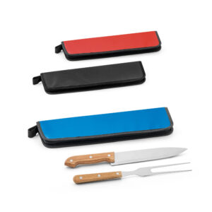Kit Churrasco 2 Peças Inox e Madeira com Estojo Nylon Sg83149
