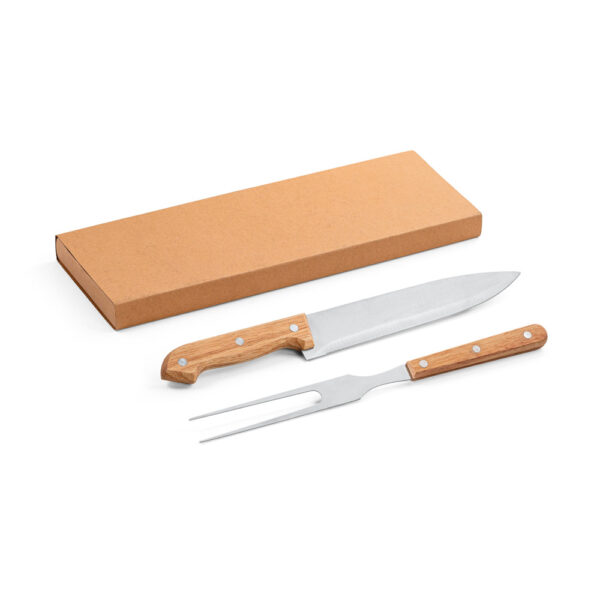 Kit Churrasco 2 Peças Inox e Madeira com Estojo Kraft Sg93149 - Image 2