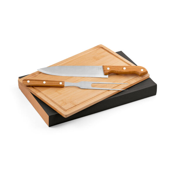 Kit Churrasco 2 Peças Inox e Madeira e Tabua com Estojo Kraft Sg34149 - Image 4