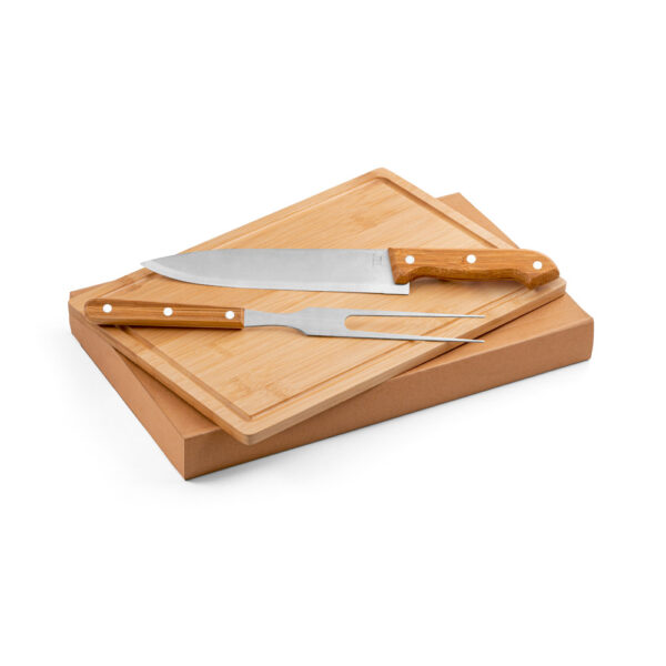 Kit Churrasco 2 Peças Inox e Madeira e Tabua com Estojo Kraft Sg34149 - Image 2
