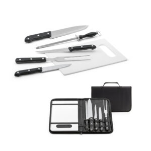Kit Churrasco 5 Peças Inox Tabua e Estojo Nylon Sg44149