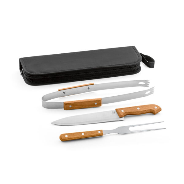 Kit Churrasco 3 Peças Inox e Madeira com Estojo Nylon Sg54149 - Image 2