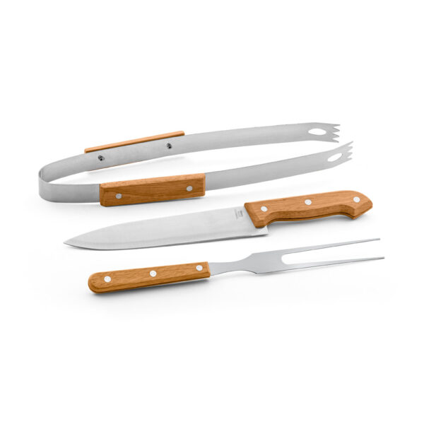 Kit Churrasco 3 Peças Inox e Madeira com Estojo Nylon Sg54149 - Image 5
