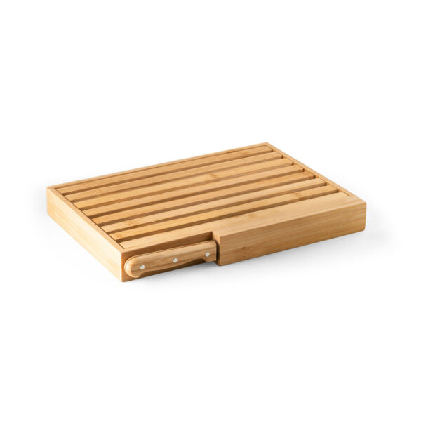 Tábua para Pão e Faca Inox e Bambu com Grelha Removível para remoção de migalhas Estojo Kraft Sg12349 - Image 5