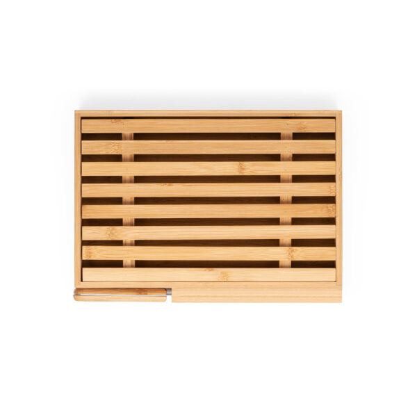 Tábua para Pão e Faca Inox e Bambu com Grelha Removível para remoção de migalhas Estojo Kraft Sg12349 - Image 7