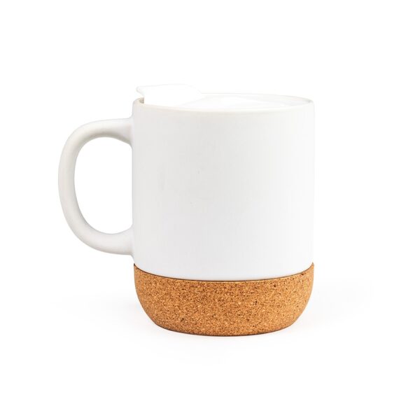 Caneca Porcelana 350ml Tampa e Base em Cortiça S02251 - Image 2