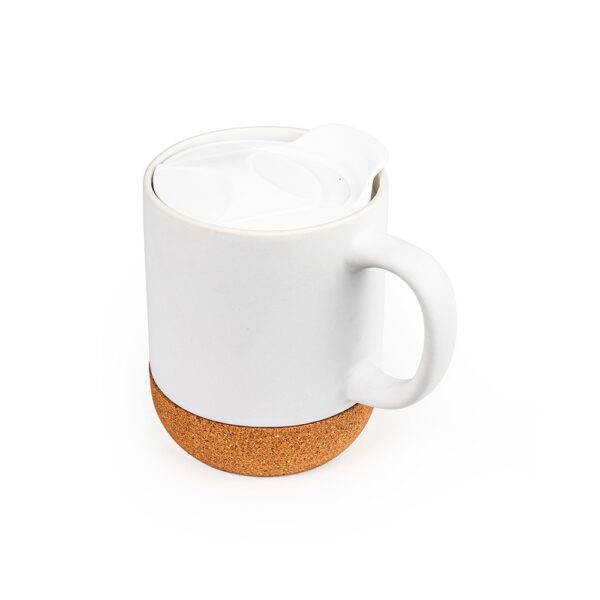 Caneca Porcelana 350ml Tampa e Base em Cortiça S02251 - Image 4