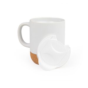 Caneca Porcelana 350ml Tampa e Base em Cortiça S02251