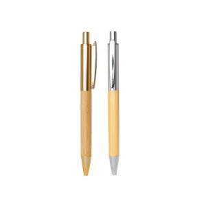Caneta Executiva Clique Metal e Bambu S95051