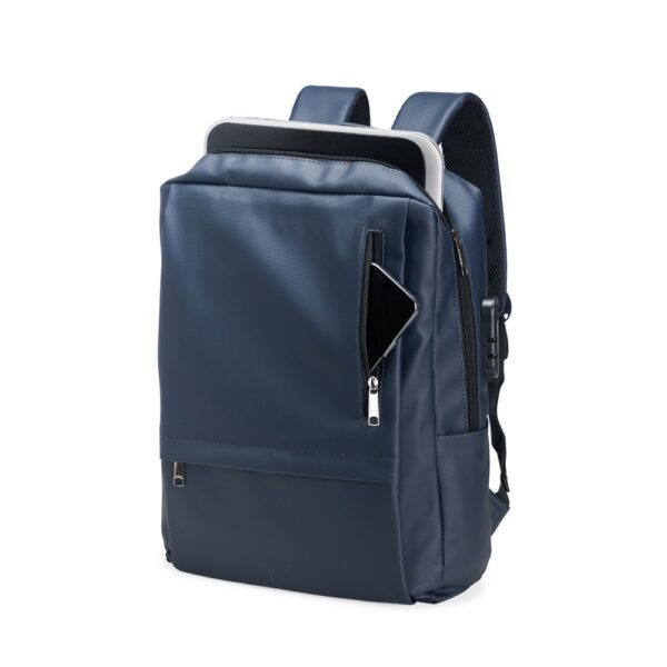 Mochila Notebook USB Antifurto Couro Sintético S46180 - Image 2