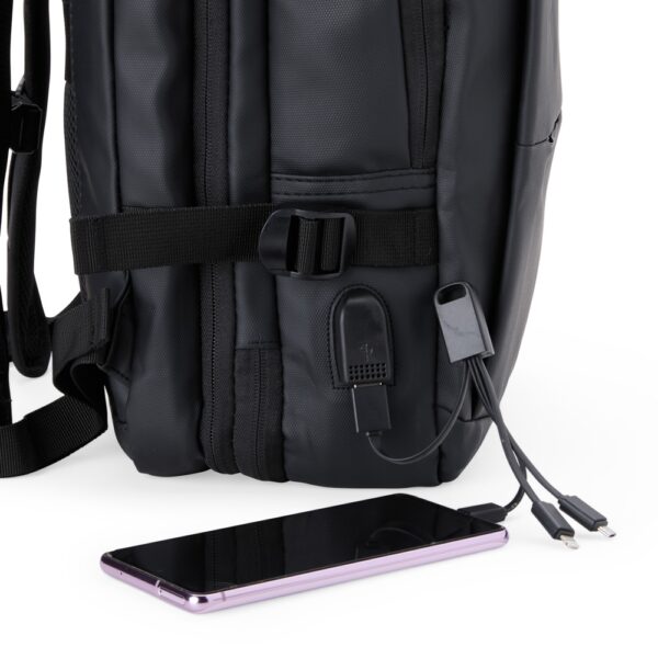 Mochila Notebook USB Expansível Troley Couro Sintético S48080 - Image 7