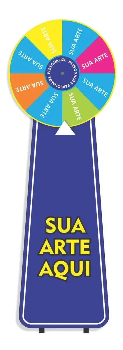 Roleta de Premios da Sorte Tam 1.20m x 40cm e 1.70m x 60cm MDF Sroleta - Imagem 2