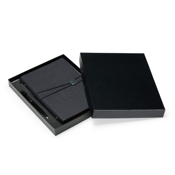 Conjunto Executivo Caderno Reogarnize A5 Couro Sintetico e Caneta Metálica com Estojo Presente S55280