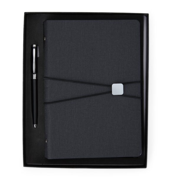 Conjunto Executivo Caderno Reogarnize A5 Couro Sintetico e Caneta Metálica com Estojo Presente S55280 - Image 2
