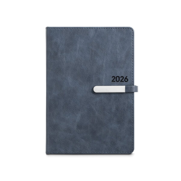 Agenda Anual Diária B5 2026 com Caneta PU Fecho Metálico S22166 - Image 3