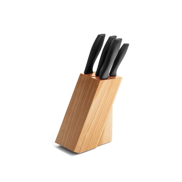 Conjunto 5 Facas de Cozinha Aço e PP Suporte Madeira de Pinho Sg01149 - Image 5