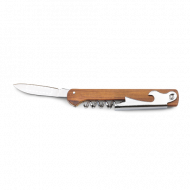 Saca-rolhas Executivo Sommelier em Aço e Madeira com Abridor de Garrafas e Canivete Sg41149 - Imagem 3
