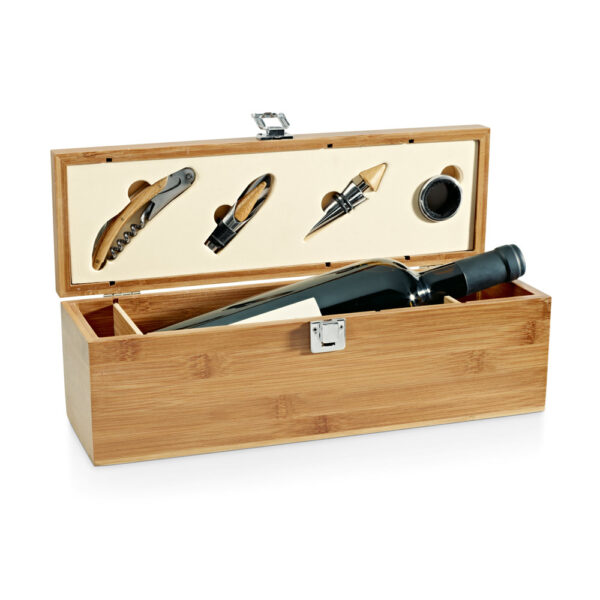 Kit Vinho 4 Peças Estojo Bambu e Inox Sg98149 - Image 2