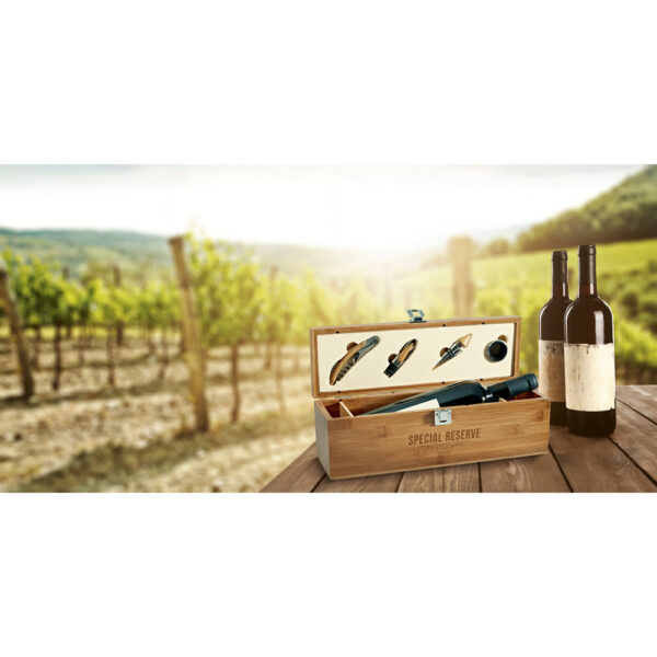 Kit Vinho 4 Peças Estojo Bambu e Inox Sg98149 - Image 3