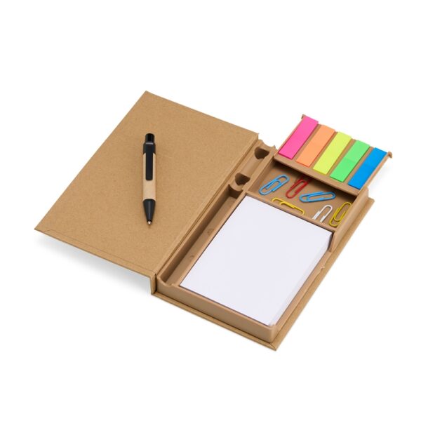 Bloco de Anotações B6 com Caneta e Post-it Eco S60160