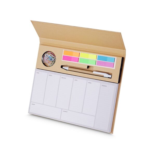 Kit Bloco de Anotações A4 de Mesa com Caneta e Post-it Eco S22251