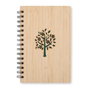 Caderno A5 Pautado Capa com Folha Vazada Bambu S72981