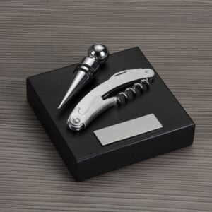 Conjunto de Vinho Kit 2 Peças Aço Inox com Estojo S17001 Su260341