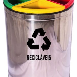 Lixeira para Coleta Seletiva em Aço Inox e Plástica Slixeira