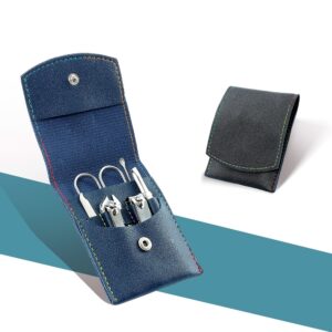 Kit Manicure 7 Peças Cuidados Pessoais Estojo Couro Sintético S04060