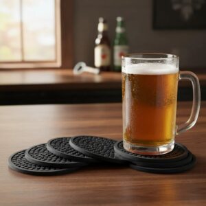 Porta-copos Borracha Preto Flexivel Redondo 9cm Sportacopo