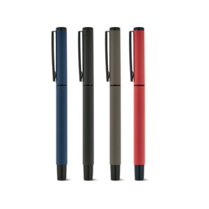 Caneta Executiva Roller em Alumínio e EmborrachadoEscrita em Preto Sg75118