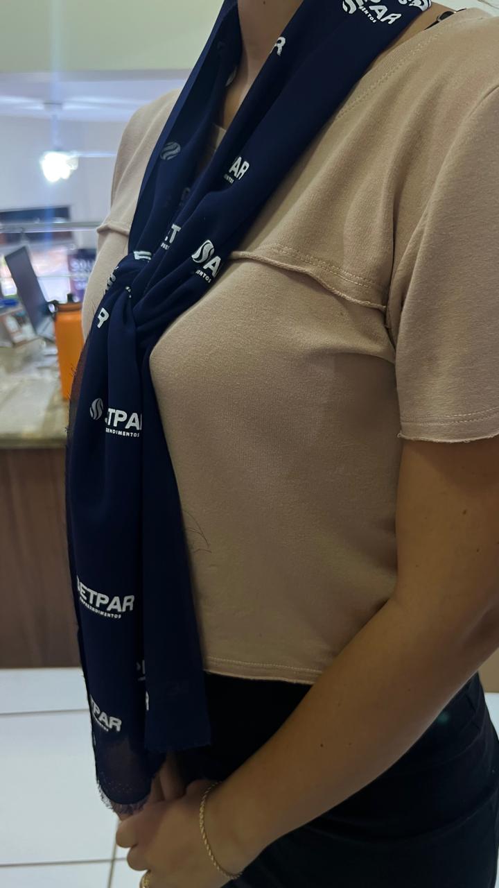 Lenço Echarpe Musseline de Seda e Bandana Personalizados Secharpe - Imagem 4