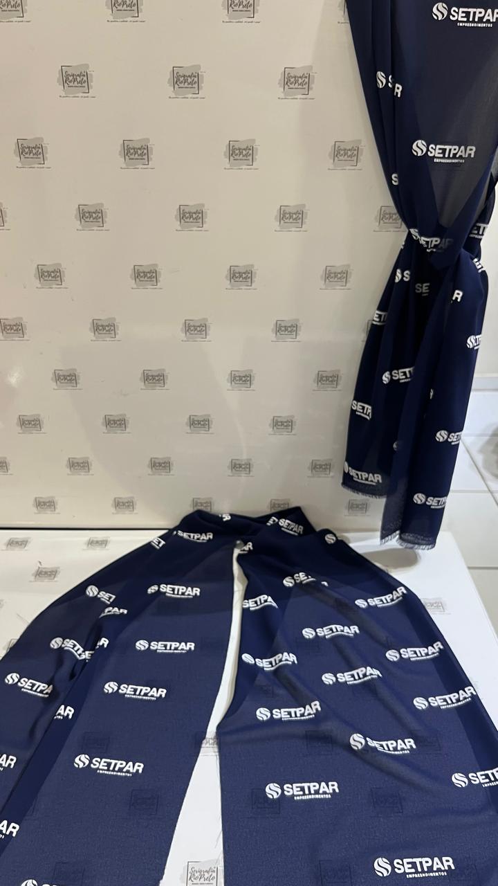 Lenço Echarpe Musseline de Seda e Bandana Personalizados Secharpe - Imagem 13