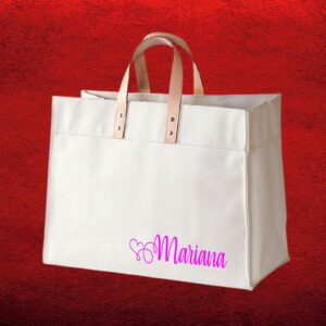 Ecobag em Lona de Algodão com Alças de Couro Sintético Eco Secobag