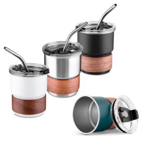Caneca de Café 250ml Inox com Canudo e Luva Fibra de Noz S65351