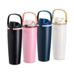 Garrafa Squeeze Térmica 850ml Inox Parede Dupla com Canudo, Trava e Alça S50190