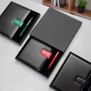 Kit Executivo Caderno Moleskine A5 Couro Sintético Caneta Metal e Estojo Cartonado S31091