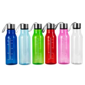 Garrafa Squeeze 615ml Marcação de Volume Tampa Aluminio Plástica Sa59681